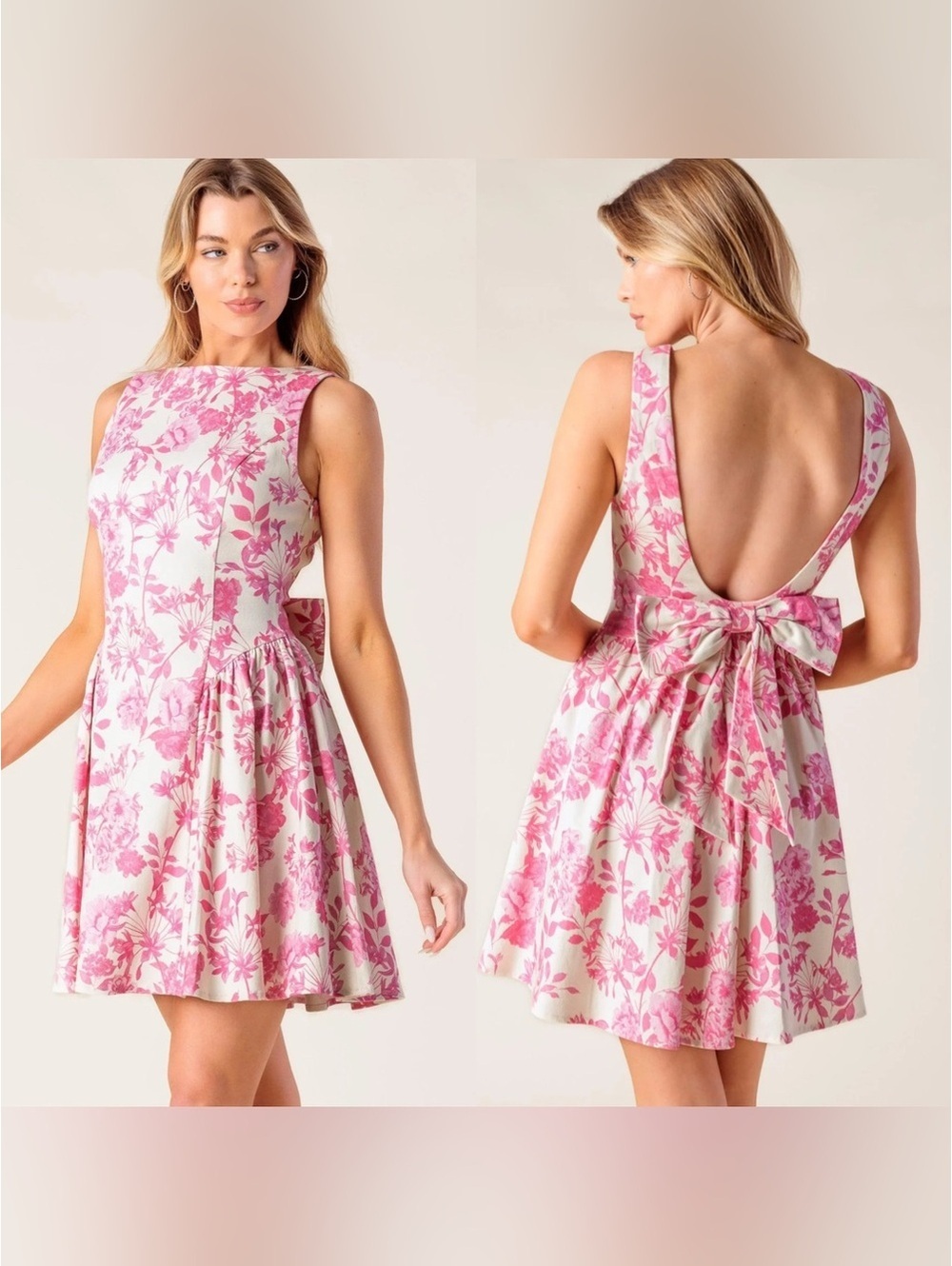 New Flying Tomato Adventure Island Pink Cotton Blend Woven Mini Dress Size L $64